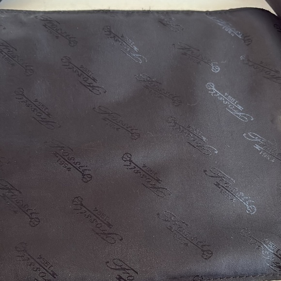 Fossil black leather messenger crossbody adjustable strap bag card pen slots - Picture 11 of 16